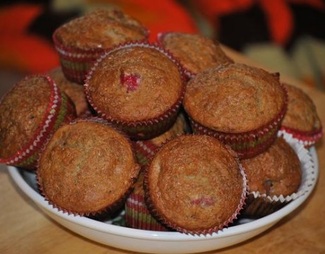 Sourdough Rhubarb Muffins