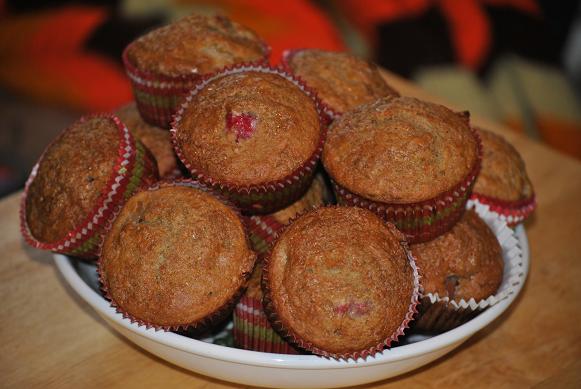 Sourdough Rhubarb Muffins