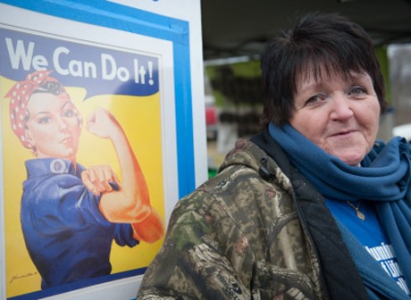 Karen Gorrell, also known as "Mama K" has been leading the group of Century Aluminum retirees since 2011 in the fight for the return of their healthcare benefits from the company.